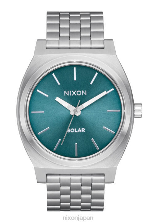 時計 jp Nixon タイムテラーソーラー シルバー/ダスティブルーサンレイ DNT4101