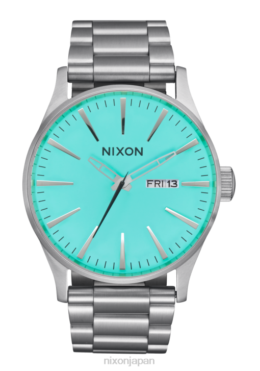 時計 jp Nixon セントリーステンレススチール シルバー/ターコイズ DNT411