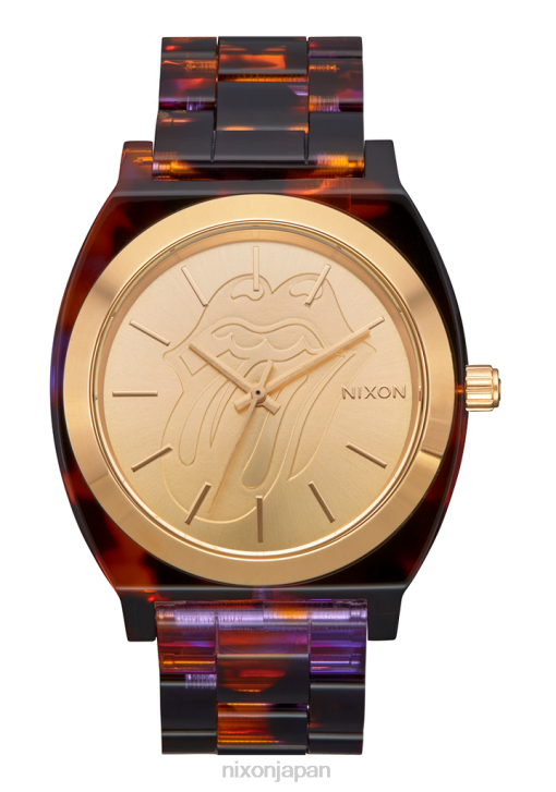 時計 jp Nixon ローリングストーンズ タイムテラー アセテート マルチ/ゴールド DNT4256