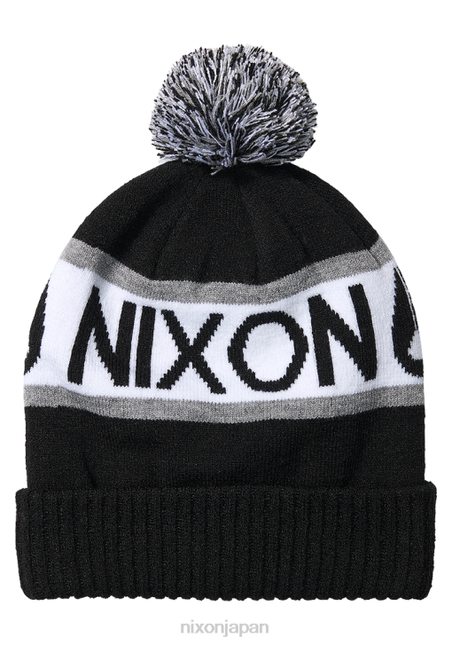アクセサリー jp Nixon チームスタービーニー帽 黒、白 DNT4371