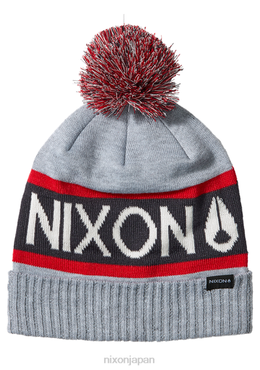 アクセサリー jp Nixon チームスタービーニー帽 ヘザーグレー/レッド DNT4373