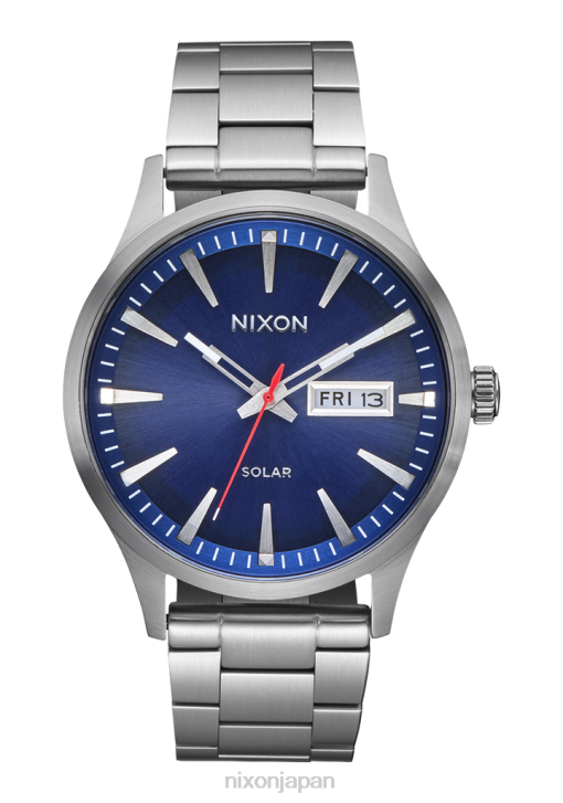 時計 jp Nixon セントリーソーラーステンレススチール ネイビーサンレイ/シルバー DNT496