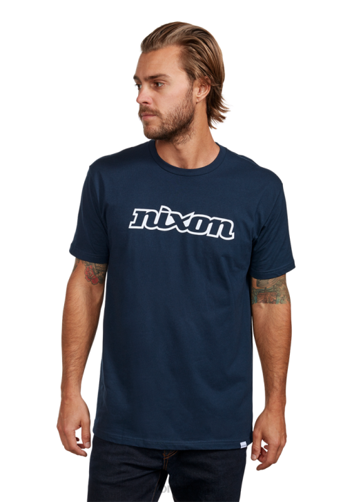 衣類 jp Nixon OG スクリプト エコ リプリブ T シャツ ネイビー/ホワイト DNT4498