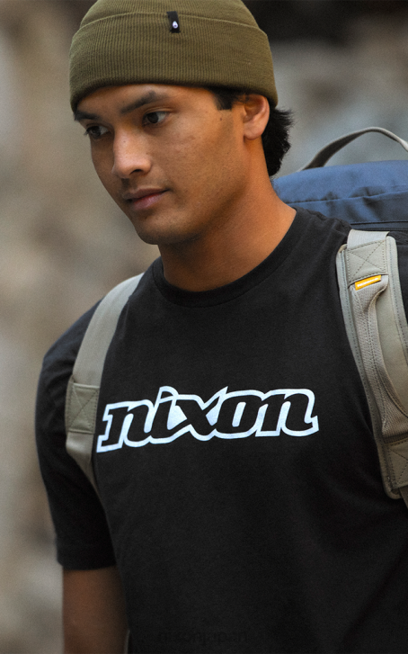 衣類 jp Nixon OG スクリプト エコ リプリブ T シャツ 黒、白 DNT4499