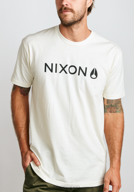 衣類 jp Nixon ベースリプリブTシャツ ナチュラル/ブラック DNT4506